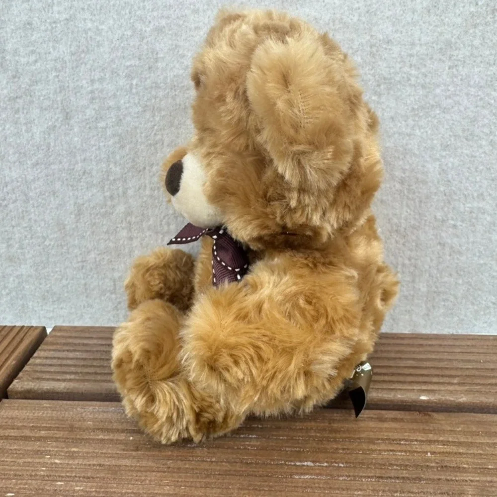 First & Main Coconut Cocoa and Duffle Teddy Bear Plush Bow Brown Stuffed Animal
